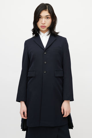 Comme des Garçons Black Pleated Long Blazer