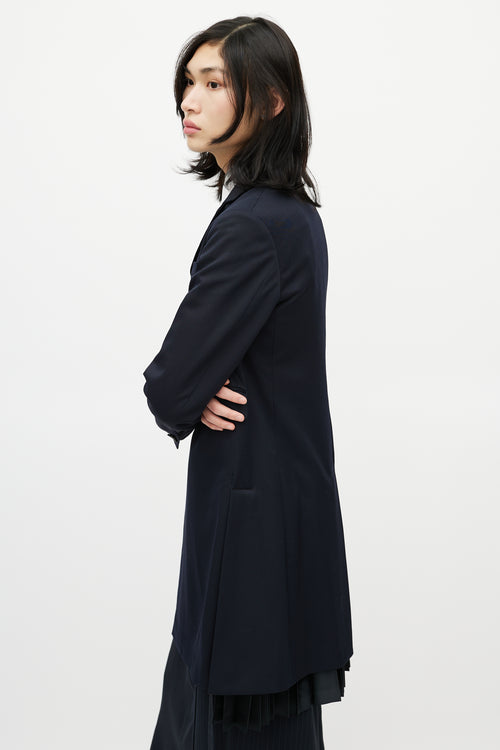 Comme des Garçons Black Pleated Long Blazer