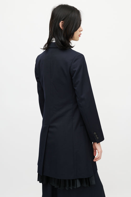 Comme des Garçons Black Pleated Long Blazer