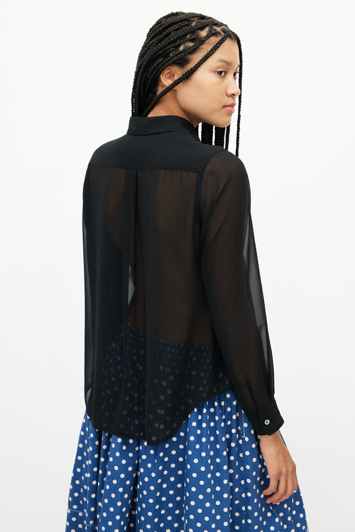 Comme des Garçons Black Sheer Ruffled Shirt