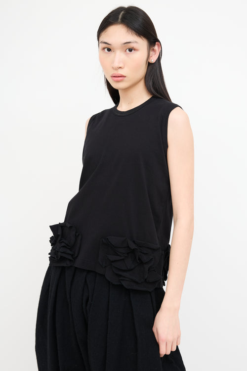 Comme des Garçons Black Sleeveless Ruffled Top