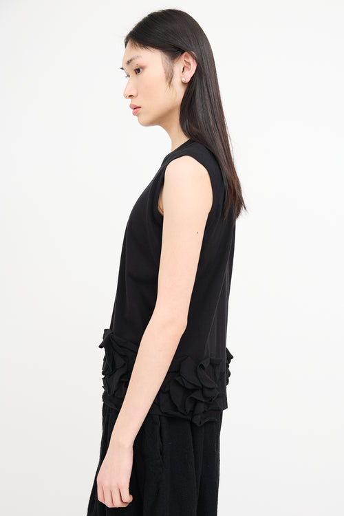 Comme des Garçons Black Sleeveless Ruffled Top