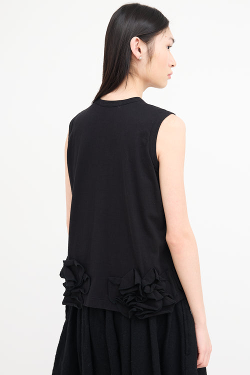 Comme des Garçons Black Sleeveless Ruffled Top