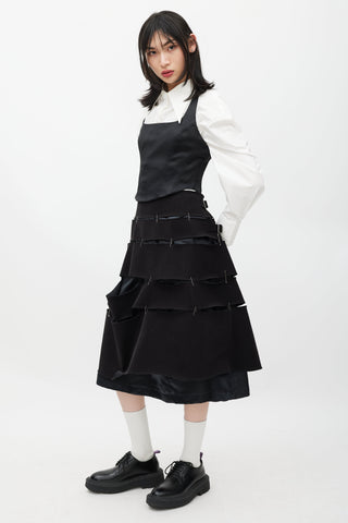 Comme des Garçons Black Tiered Safety Pin Buckle Skirt