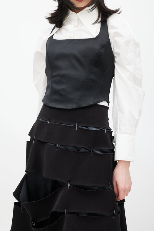 Comme des Garçons Black Tiered Safety Pin Buckle Skirt