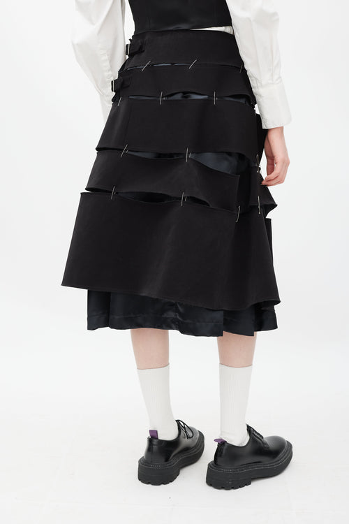 Comme des Garçons Black Tiered Safety Pin Buckle Skirt