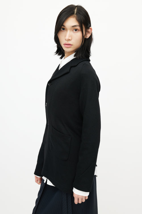 Comme des Garçons Black Wool Asymmetrical Bias Blazer