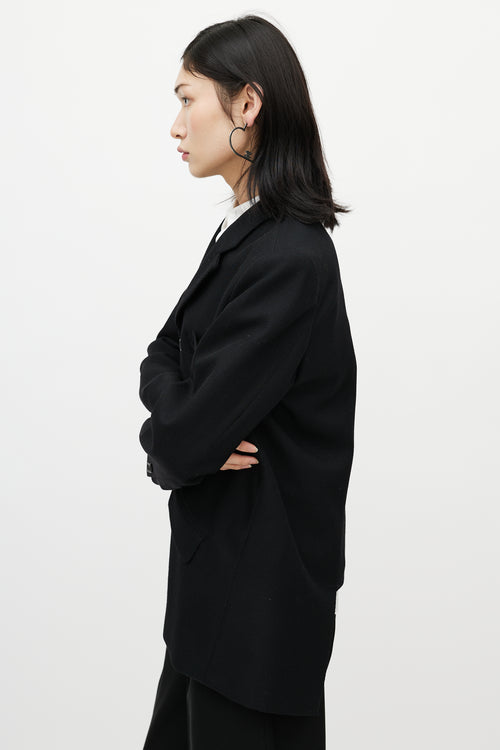 Comme des Garçons Black Wool Asymmetrical Blazer