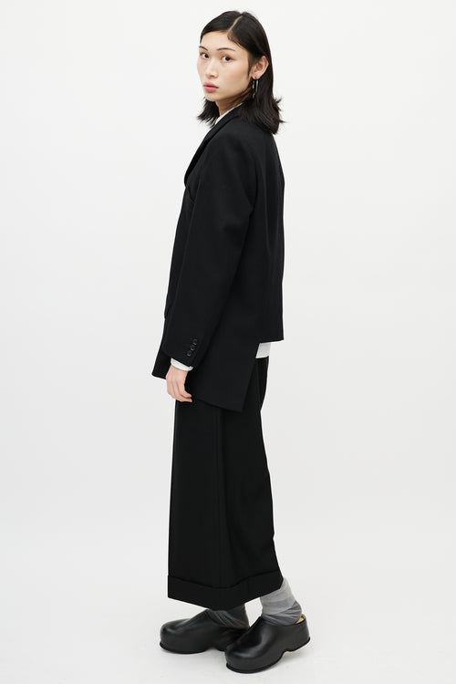 Comme des Garçons Black Wool Asymmetrical Blazer