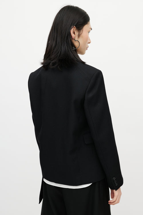 Comme des Garçons Black Wool Asymmetrical Blazer