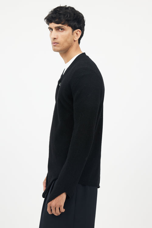 Comme des Garçons Black Wool Asymmetrical Cardigan