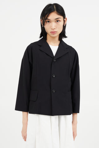 Comme des Garçons Black Wool Drop Shoulder Blazer