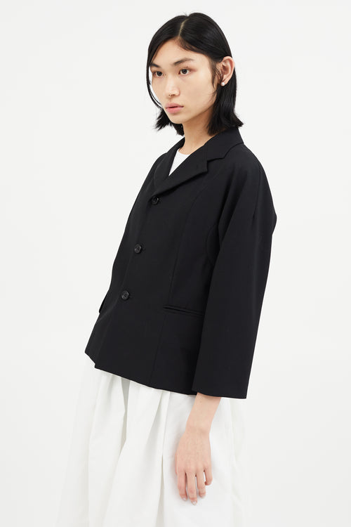 Comme des Garçons Black Wool Drop Shoulder Blazer