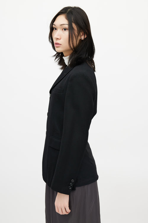 Comme des Garçons Black Wool High Low Cut Out Blazer