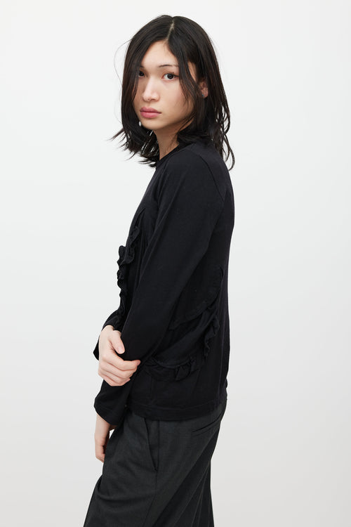 Comme des Garçons Black Wool Ruffled Top