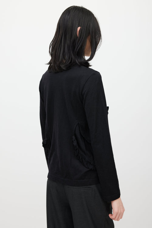 Comme des Garçons Black Wool Ruffled Top