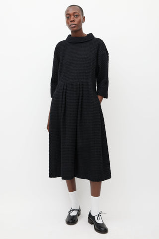 Comme des Garçons Black Wool Woven Dress