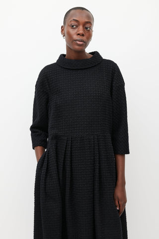 Comme des Garçons Black Wool Woven Dress