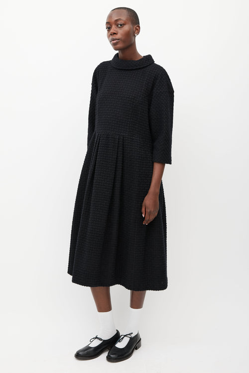 Comme des Garçons Black Wool Woven Dress