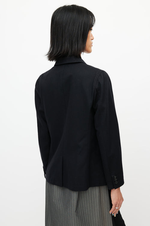 Comme des Garçons Black Wool Zip Blazer