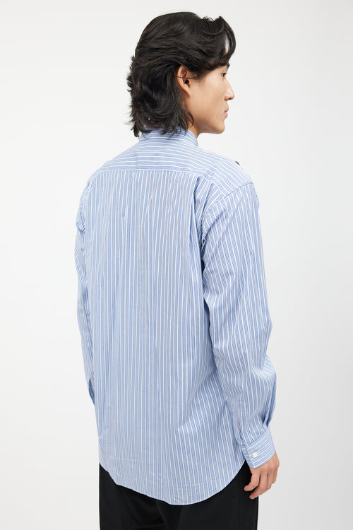 Comme des Garçons Blue 
Multicolour Patchwork Striped Shirt