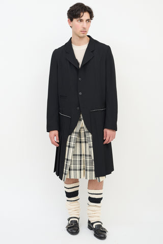 Comme des Garçons FW 2013 Black Wool Pleated Coat