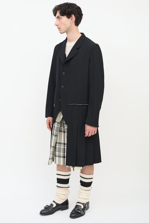 Comme des Garçons FW 2013 Black Wool Pleated Coat