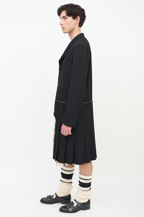 Comme des Garçons FW 2013 Black Wool Pleated Coat