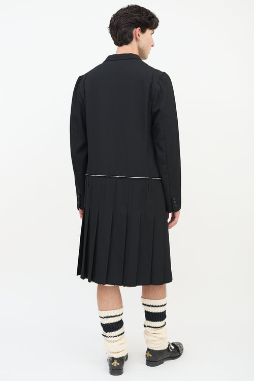 Comme des Garçons FW 2013 Black Wool Pleated Coat