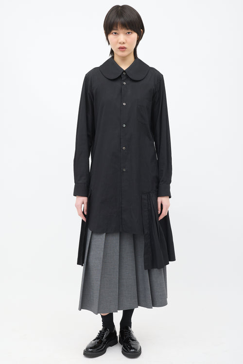 Comme des Garçons FW 2018 Black Frill Long Shirt