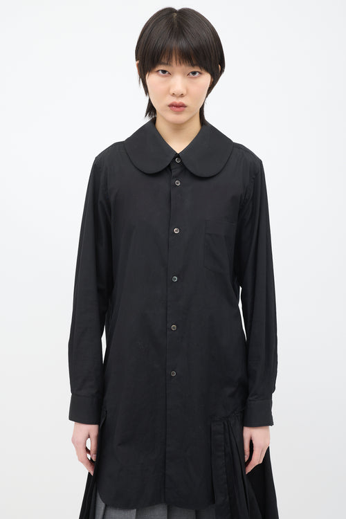 Comme des Garçons FW 2018 Black Frill Long Shirt