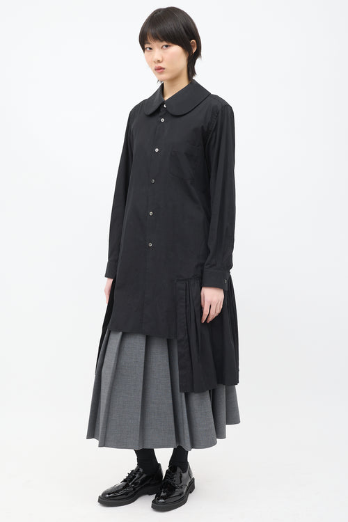 Comme des Garçons FW 2018 Black Frill Long Shirt