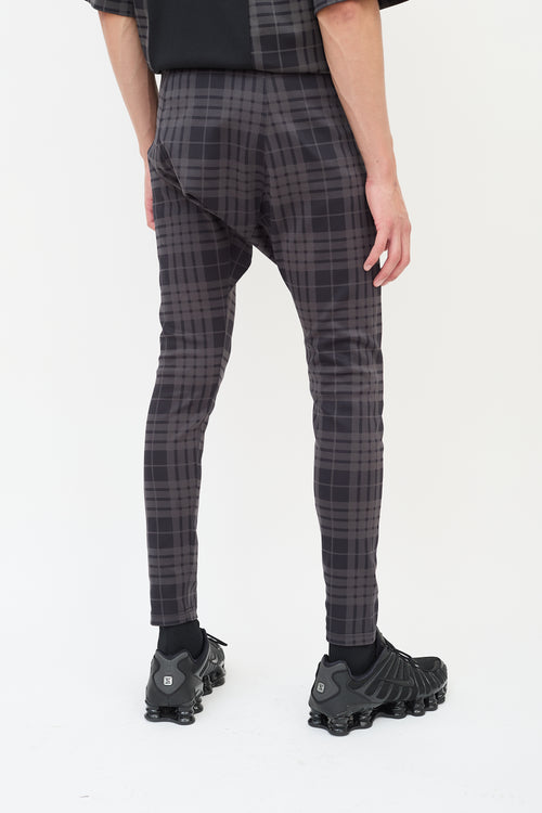 Comme des Garçons FW 2021 Black 
Dark Grey Check T-Shirt 
Pants Co-Ord Set