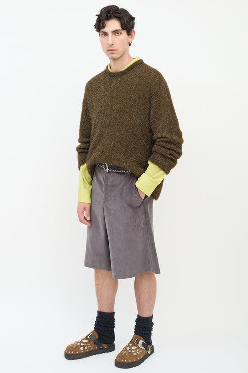 Comme des Garçons FW 2022 Dark Grey Corduroy Shorts