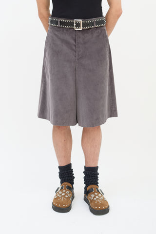 Comme des Garçons FW 2022 Dark Grey Corduroy Shorts