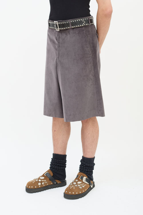 Comme des Garçons FW 2022 Dark Grey Corduroy Shorts