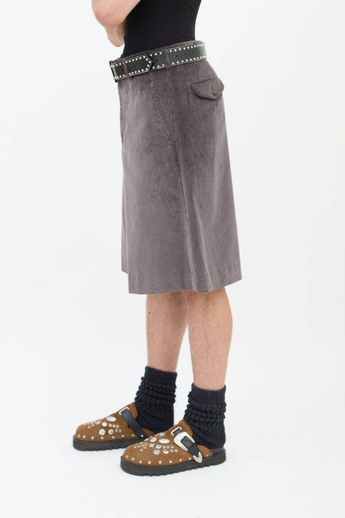 Comme des Garçons FW 2022 Dark Grey Corduroy Shorts