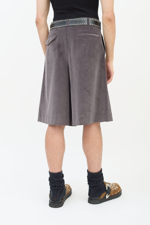 Comme des Garçons FW 2022 Dark Grey Corduroy Shorts