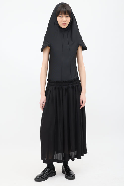 Comme des Garçons FW 2011 Black Drape Neck Dress