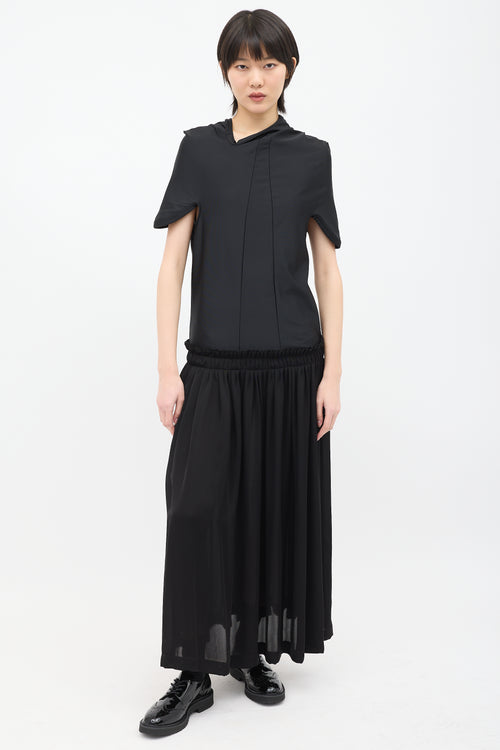 Comme des Garçons FW 2011 Black Drape Neck Dress