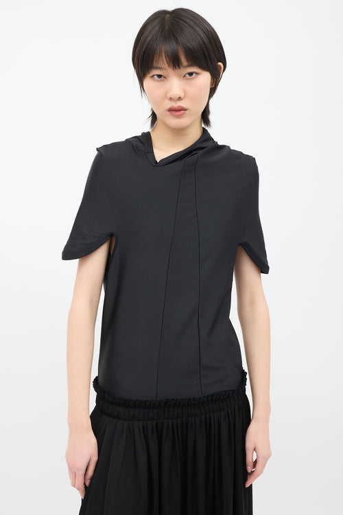 Comme des Garçons FW 2011 Black Drape Neck Dress