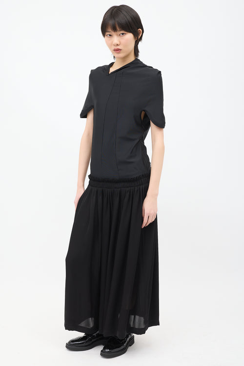 Comme des Garçons FW 2011 Black Drape Neck Dress