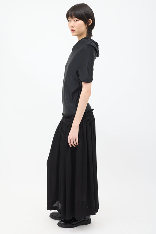 Comme des Garçons FW 2011 Black Drape Neck Dress