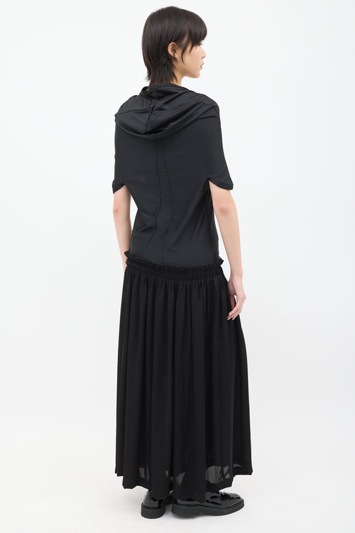 Comme des Garçons FW 2011 Black Drape Neck Dress