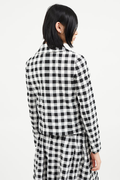 Comme des Garçons GIRL Black 
White Textured Checked Skirt Set