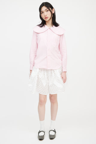 Comme des Garçons Girl AD 2022 Pink Oversized Collar Shirt