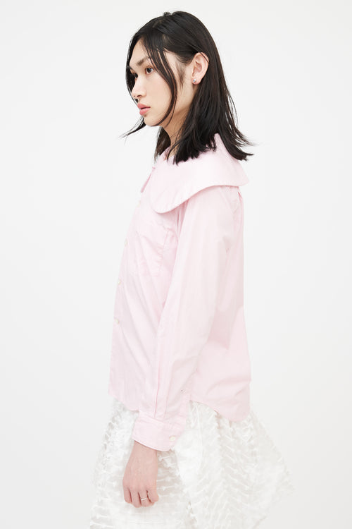 Comme des Garçons Girl AD 2022 Pink Oversized Collar Shirt