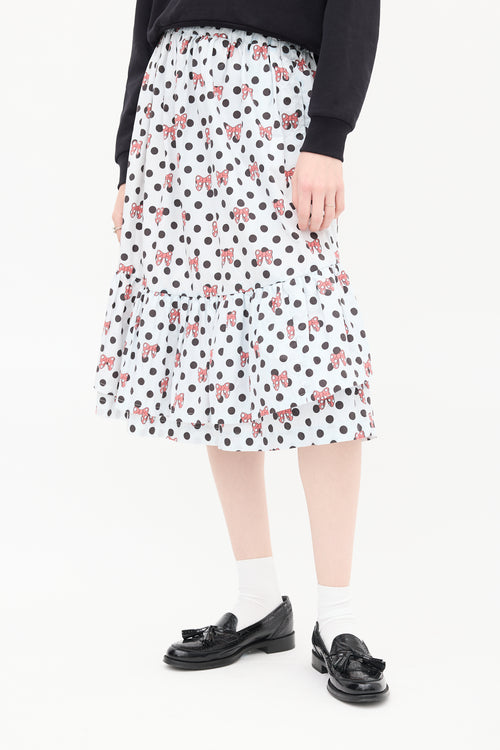 Comme des Garçons Girl FW 2020 White 
Multi Polka Dot Tier Skirt