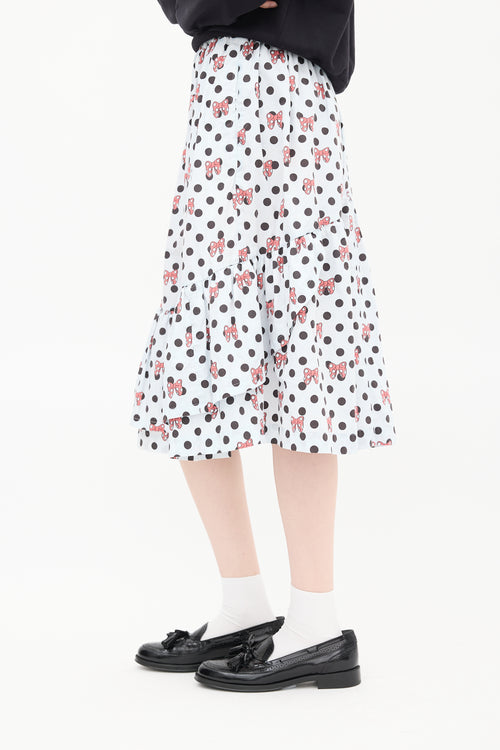 Comme des Garçons Girl FW 2020 White 
Multi Polka Dot Tier Skirt