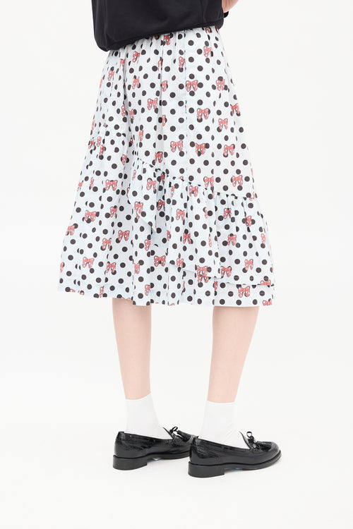 Comme des Garçons Girl FW 2020 White 
Multi Polka Dot Tier Skirt